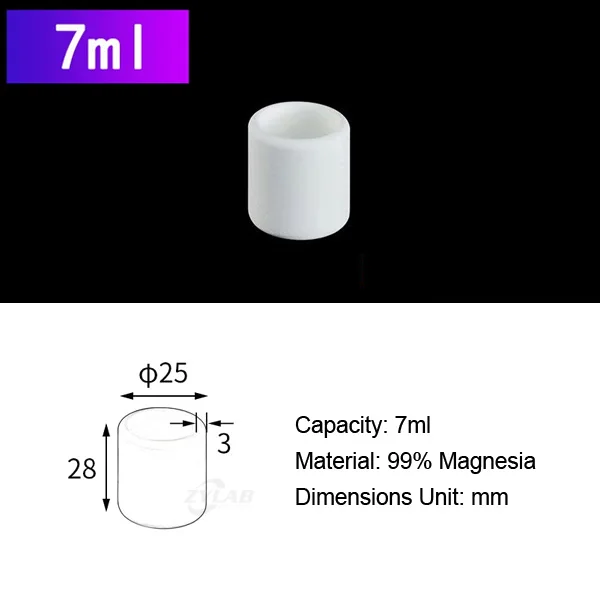 7ml Round with Lid Magnesia Oxide Crucible