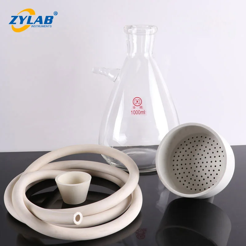 Buchner Funnel Set with Ceramic Top Silicone Hose & Rubber Stopper (7)