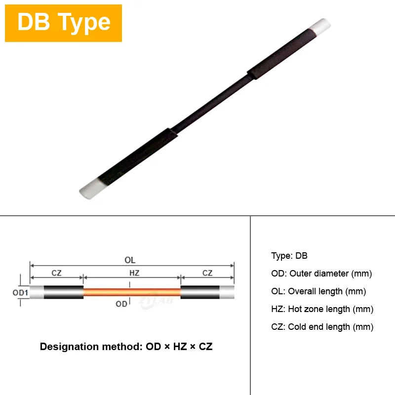 Custom Size DB Type Silicon Carbide Heating Element