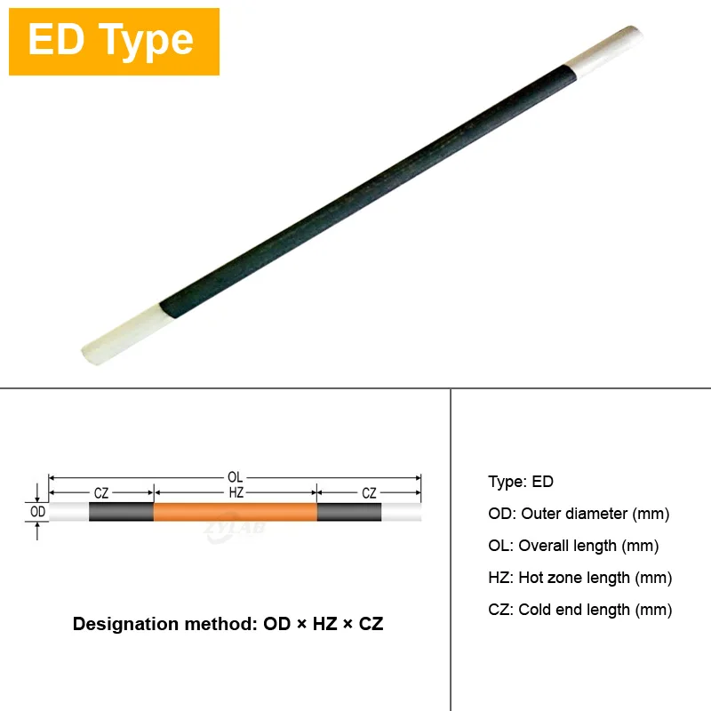Custom Size ED Type Silicon Carbide Heating Element