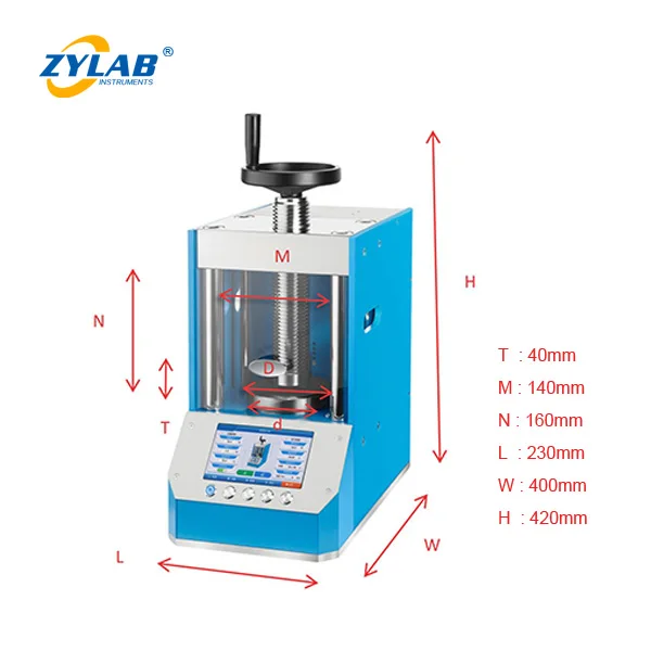 Dimensional Diagram of the Laboratory Automatic Powder Pellet Press