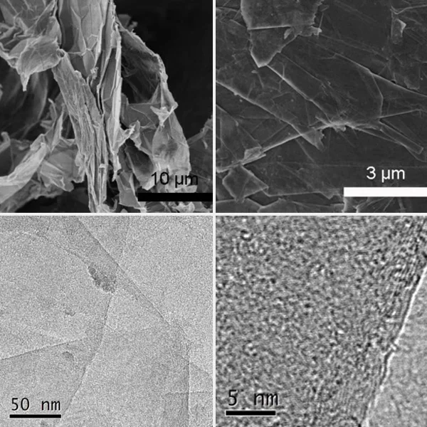 Graphene nanoplates SEM image and TEM image