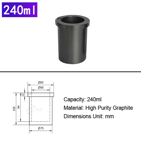 Graphite Crucible for Medium and High Frequency Furnace Metal Melting