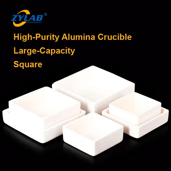 Large-Size High-Temperature Alumina Square Crucible - Customizable