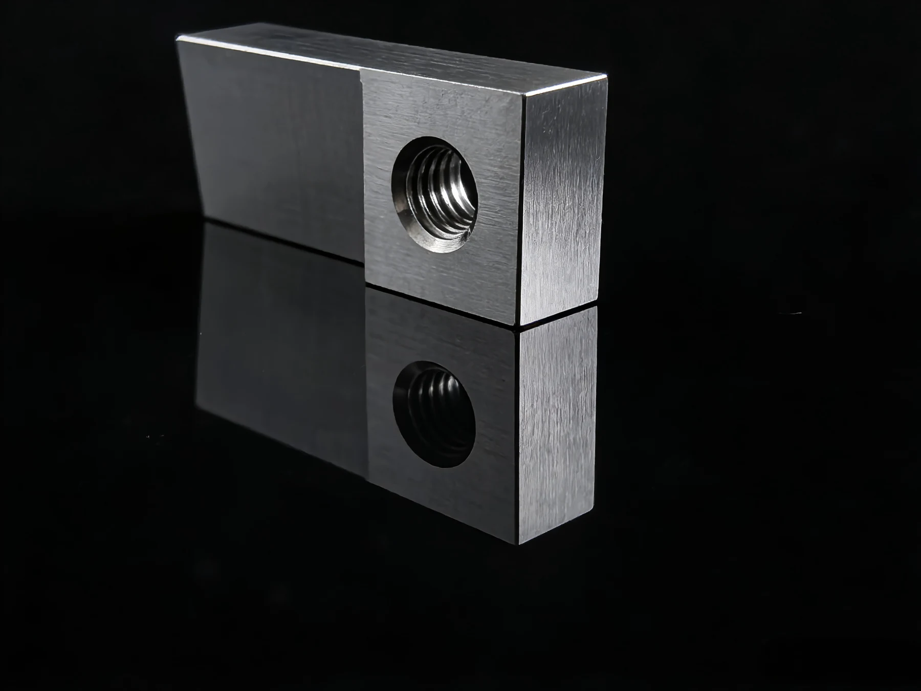 Custom tungsten carbide block with internal thread, HIP sintered and ground